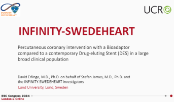 INFINITY-SWEDEHEART: Percutaneous coronary intervention with a Bioadaptor compared to a contemporary Drug-eluting Stent (DES) in a large broad clinical population